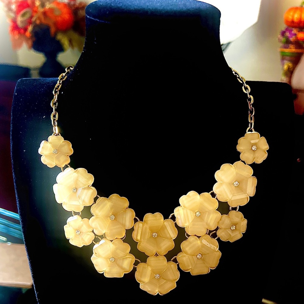 Dogwood Bib necklace. Stunning statement piece to adorn your neckline! Classic!